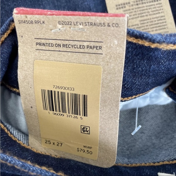 New Levi's Jeans Women’s Sz 25x27 Ribcage Straight Ankle Button Fly Distressed - Picture 8 of 10